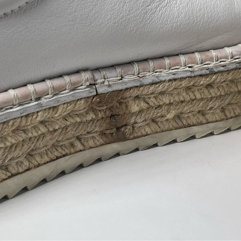 Rag & Bone Kent Platform Leather & Jute Espadrille Sneakers White 38 Classic‎ - Picture 10 of 12